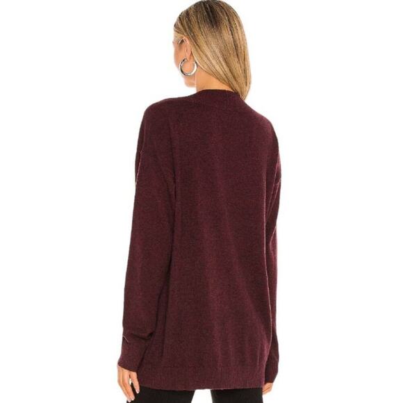 Lovers + Friends Mikael Sweater Burgundy Red V Neck Long Sleeve Oversized XS - Picture 8 of 12